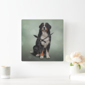 Bernese Mountain Dog Quadratische Wanduhr (Zuhause)