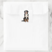 Bernese Mountain Dog Quadratischer Aufkleber (Tasche)