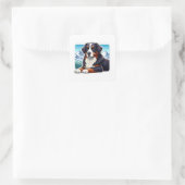 Bernese Mountain Dog Quadratischer Aufkleber (Tasche)
