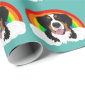 Bernese Mountain Dog Rainbow Geschenkpapier (Rolleneckpunkt)