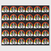 Bernese Mountain Dog Rainbow Geschenkpapier (Flach)