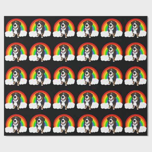 Bernese Mountain Dog Rainbow  Geschenkpapier (Flach)