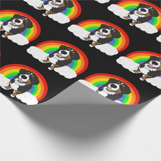 Bernese Mountain Dog Rainbow Geschenkpapier (Ecke)