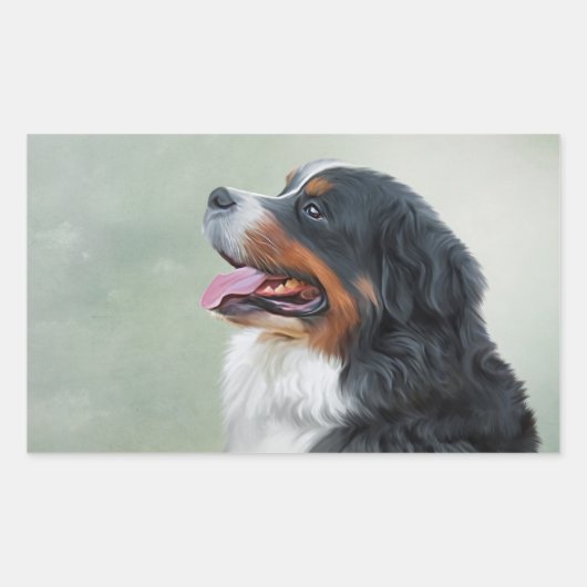 Bernese Mountain Dog Rechteckiger Aufkleber (Vorderseite)