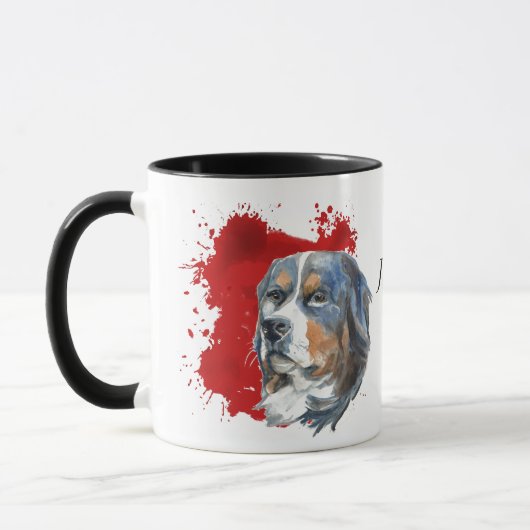 Bernese Mountain Dog Red Abstrakt Tasse (Links)