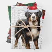 Bernese Mountain Dog Red Green Kariert Holiday Geschenkpapier Set (Beispiel)
