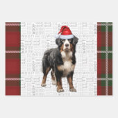 Bernese Mountain Dog Red Green Kariert Holiday Geschenkpapier Set (Vorderseite)