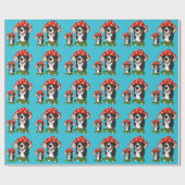 Bernese Mountain Dog Red Mushroom Cap Geschenkpapier (Flach)