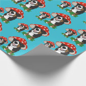 Bernese Mountain Dog Red Mushroom Cap Geschenkpapier (Ecke)