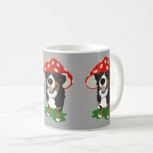Bernese Mountain Dog Red Mushroom Cap Kaffeetasse (VorderseiteRechts)