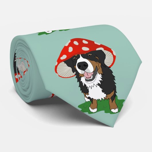 Bernese Mountain Dog Red Mushroom Cap Krawatte (Gerollt)