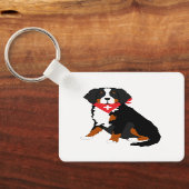 Bernese Mountain Dog Red Swiss Cross Schlüsselanhänger (Rückseite)
