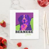 Bernese Mountain Dog - Retro Bernese Lover Serviette (Beispiel)