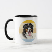 Bernese Mountain Dog Retro Sunset Tasse (Links)