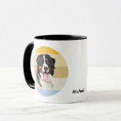 Bernese Mountain Dog Retro Sunset Tasse (Vorderseite Links)