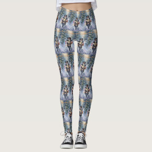 Bernese Mountain Dog Riding Motorrad Weihnachten Leggings