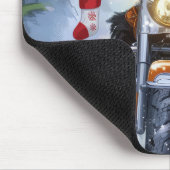 Bernese Mountain Dog Riding Motorrad Weihnachten Mousepad (Ecke)