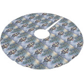 Bernese Mountain Dog Riding Motorrad Weihnachten Polyester Weihnachtsbaumdecke (Schrägansicht)