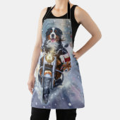 Bernese Mountain Dog Riding Motorrad Weihnachten Schürze (InSitu)