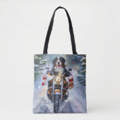 Bernese Mountain Dog Riding Motorrad Weihnachten Tasche (Vorderseite)