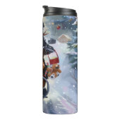 Bernese Mountain Dog Riding Motorrad Weihnachten Thermosbecher (Nach rechts gedreht)