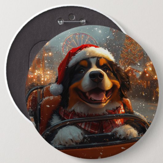 Bernese Mountain Dog Roller Untersetzer Weihnachte Button (Vorne & Hinten)