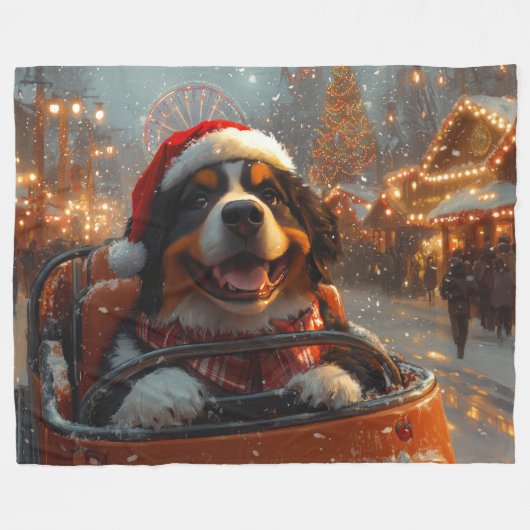 Bernese Mountain Dog Roller Untersetzer Weihnachte Fleecedecke (Vorderseite (Horizontal))