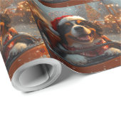 Bernese Mountain Dog Roller Untersetzer Weihnachte Geschenkpapier (Rolleneckpunkt)