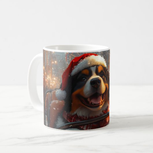 Bernese Mountain Dog Roller Untersetzer Weihnachte Kaffeetasse (Vorderseite Links)