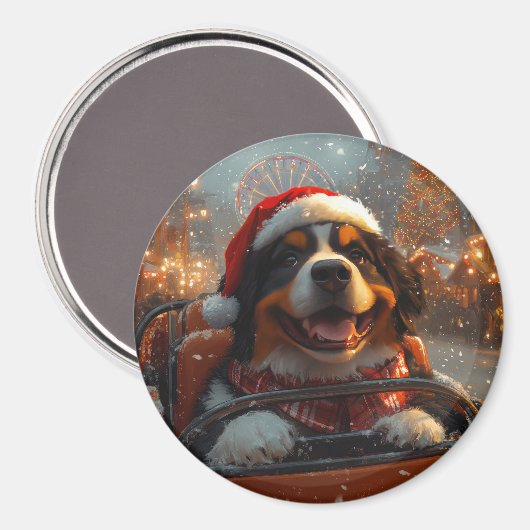 Bernese Mountain Dog Roller Untersetzer Weihnachte Magnet (Vorderseite/Rückseite)
