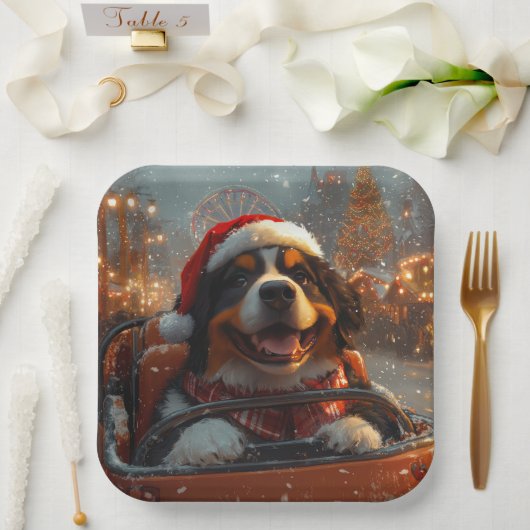 Bernese Mountain Dog Roller Untersetzer Weihnachte Pappteller (Hochzeit)