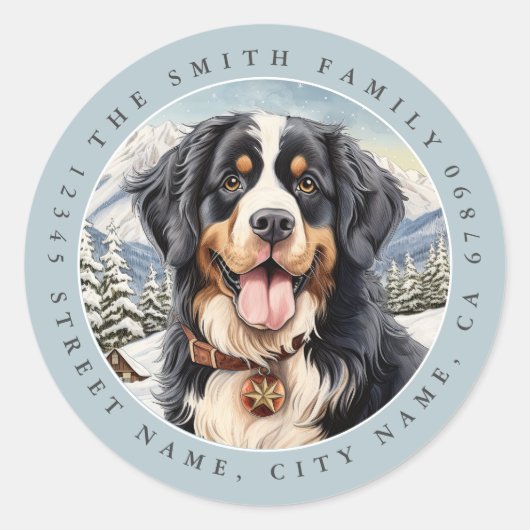 Bernese Mountain Dog Round Stickers (Vorderseite)