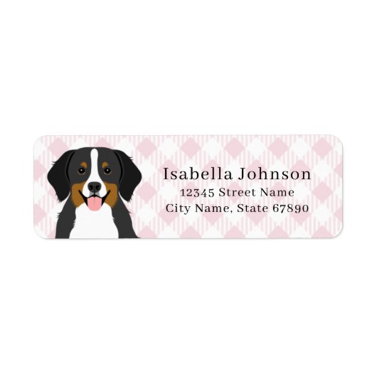 Bernese Mountain Dog Rücksendeadressen-Aufkleber (Vorne)