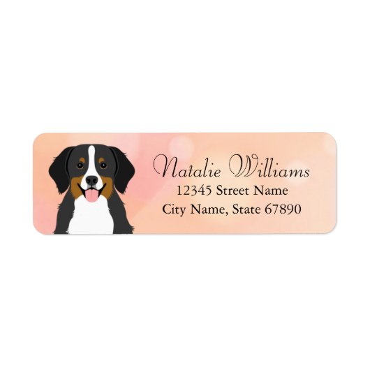 Bernese Mountain Dog Rücksendeadressen-Aufkleber (Vorne)
