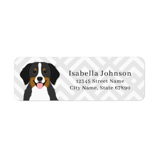 Bernese Mountain Dog Rücksendeadressen-Aufkleber (Vorne)