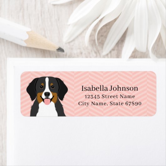 Bernese Mountain Dog Rücksendeadressen-Aufkleber (Insitu)