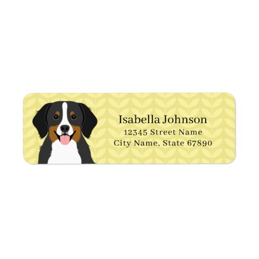 Bernese Mountain Dog Rücksendeadressen-Aufkleber (Vorne)