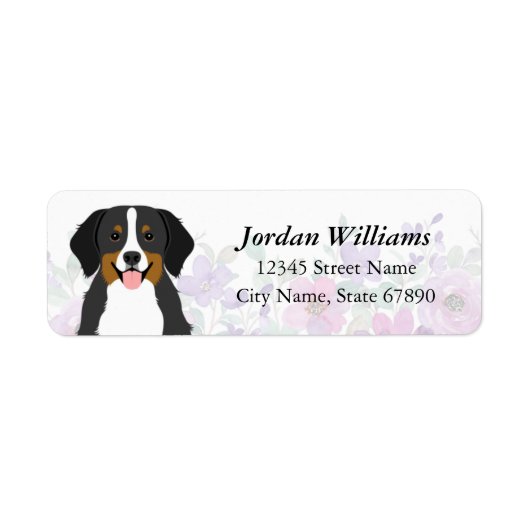 Bernese Mountain Dog Rücksendeadressen-Aufkleber (Vorne)