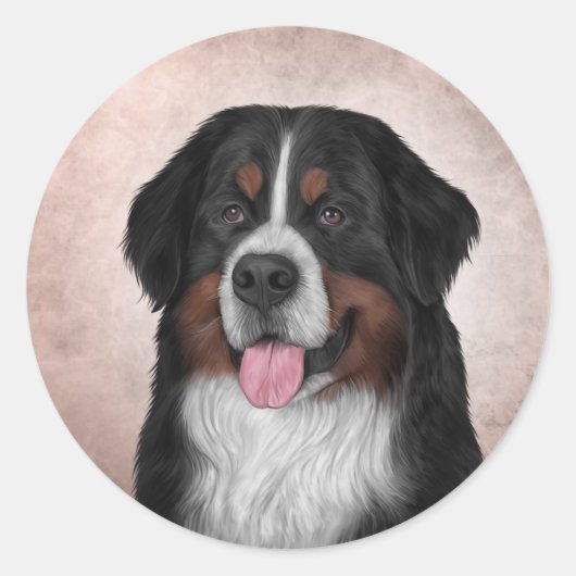 Bernese Mountain Dog Runder Aufkleber (Vorderseite)