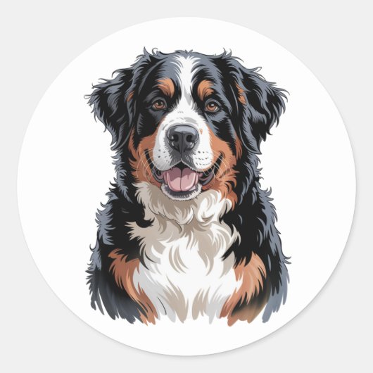 Bernese Mountain Dog Runder Aufkleber (Vorderseite)