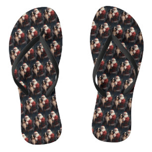 Bernese Mountain Dog Santa Claus Weihnachten Badesandalen