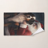 Bernese Mountain Dog Santa Claus Weihnachten Badhandtuch Set (Handtuch)