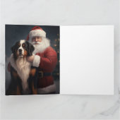 Bernese Mountain Dog Santa Claus Weihnachten Karte (Innenseite)