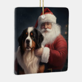 Bernese Mountain Dog Santa Claus Weihnachten Keramikornament (Rechts)
