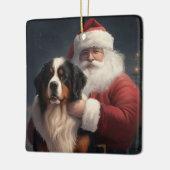 Bernese Mountain Dog Santa Claus Weihnachten Keramikornament (Links)