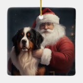 Bernese Mountain Dog Santa Claus Weihnachten Keramikornament (Rückseite)
