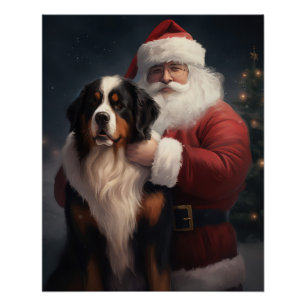 Bernese Mountain Dog Santa Claus Weihnachten Poster