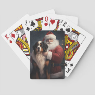 Bernese Mountain Dog Santa Claus Weihnachten Spielkarten