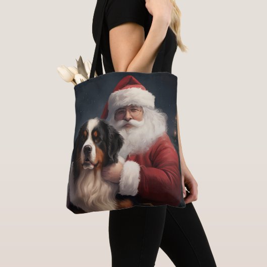 Bernese Mountain Dog Santa Claus Weihnachten Tasche (Von Nahem)