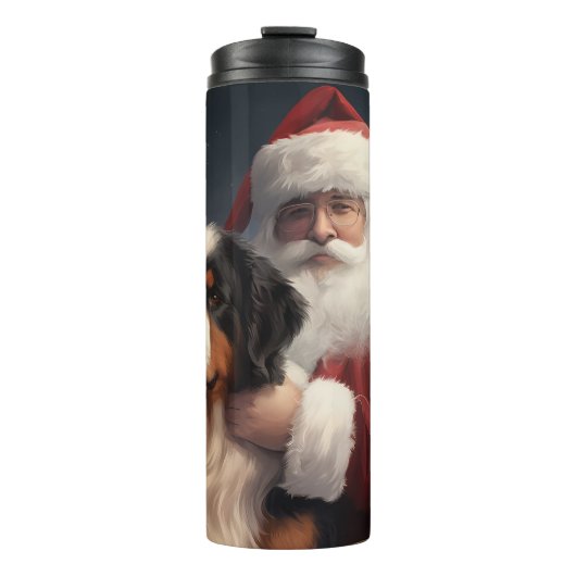 Bernese Mountain Dog Santa Claus Weihnachten Thermosbecher (Vorderseite)